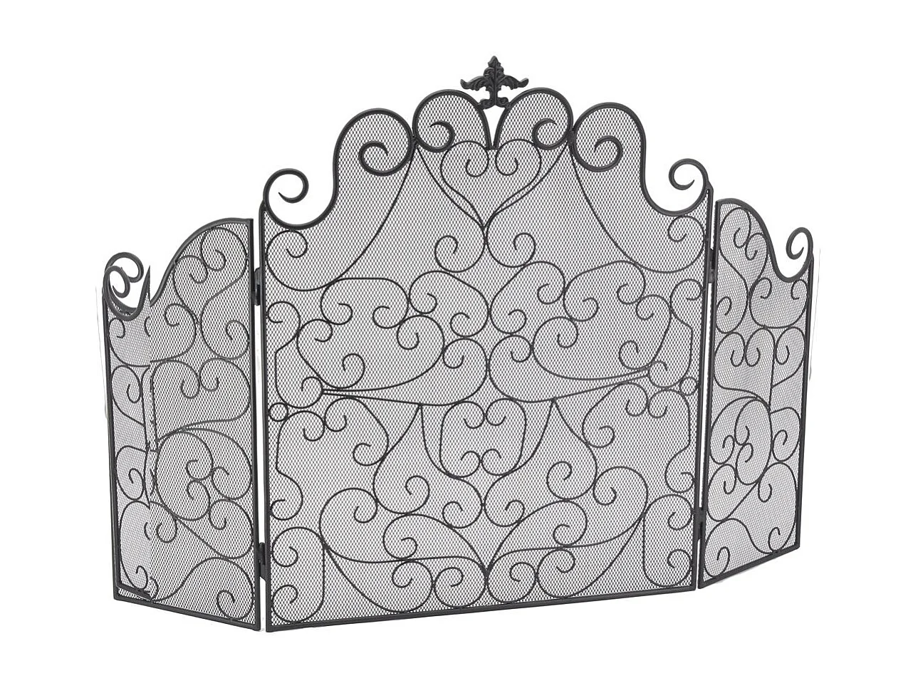 Pare-feu en fer forgé noir