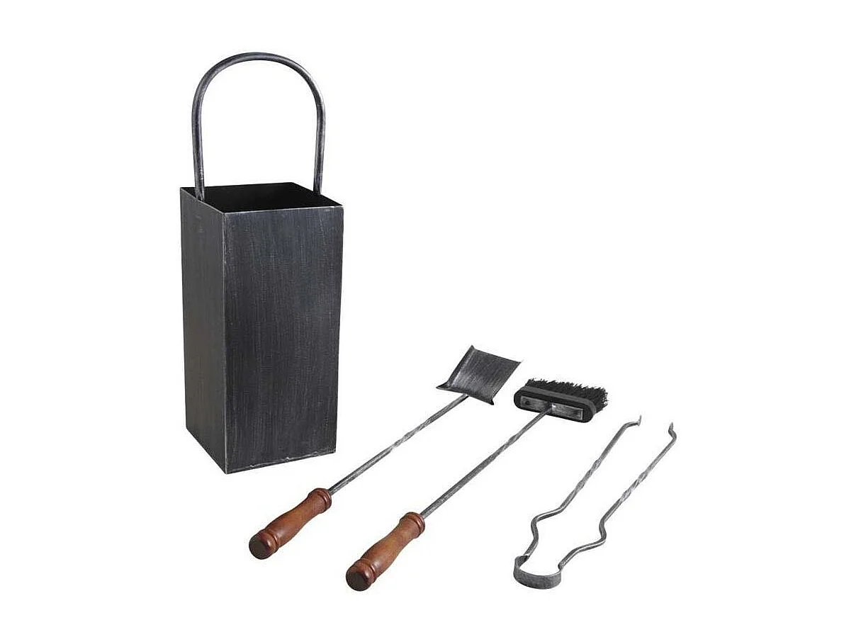 Serviteur de cheminée en fer forgé 3 accessoires