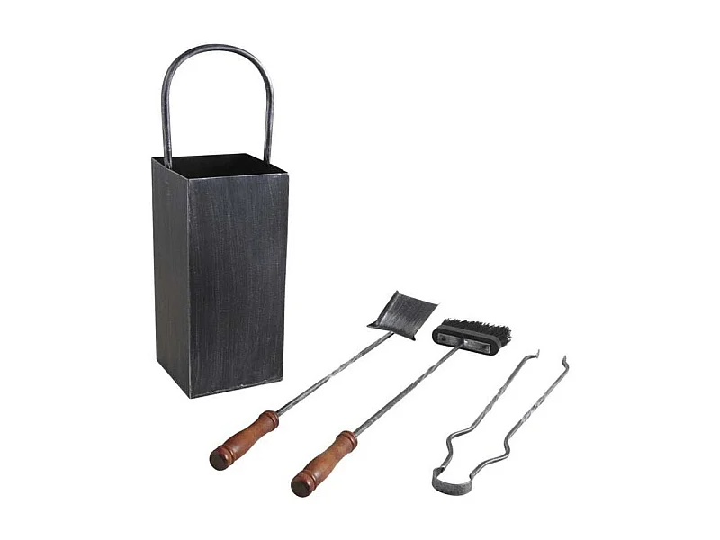 Serviteur de cheminée en fer forgé 3 accessoires