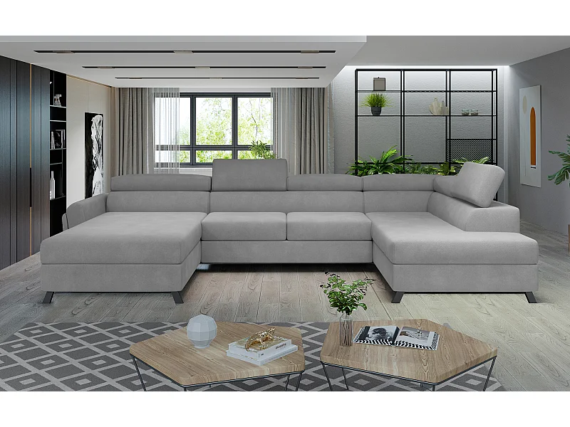 Ecksofa Silvy UR Stoff-Grau