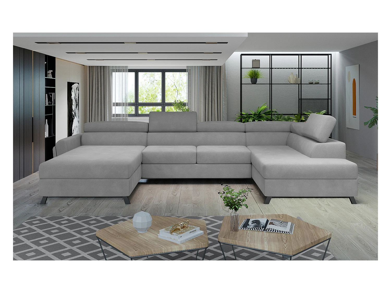 Canapé Corner Silvy UR Tissu-Gris