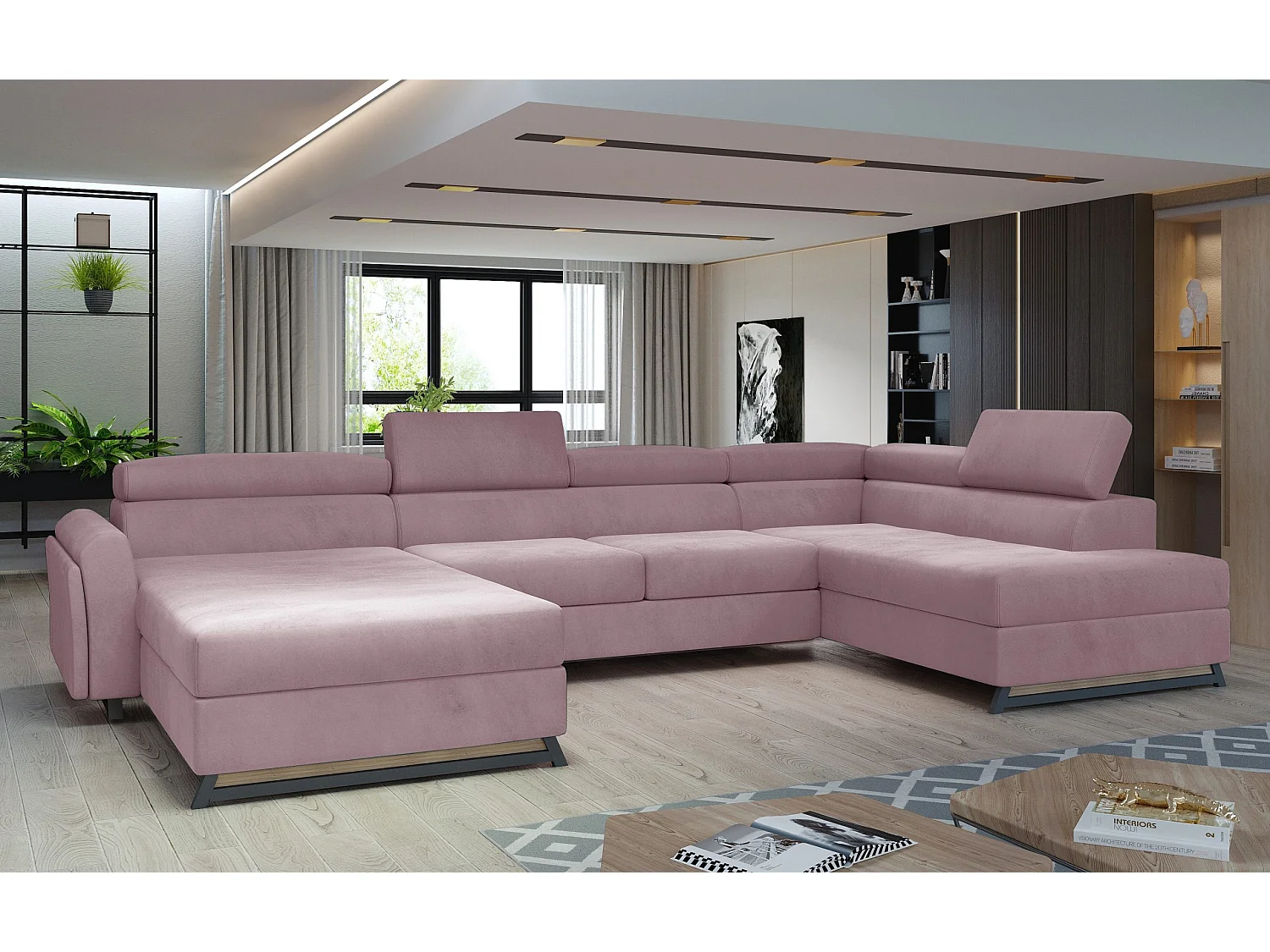 Divano d'angolo Silvy UR Tessuto-Grigio