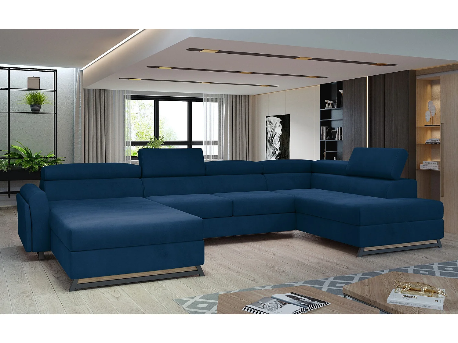 Divano d'angolo Silvy UR Tessuto-Grigio