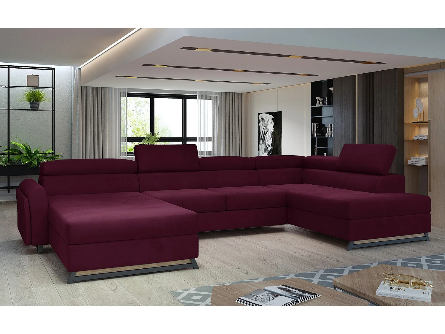 Divano d'angolo Silvy UR Tessuto-Grigio