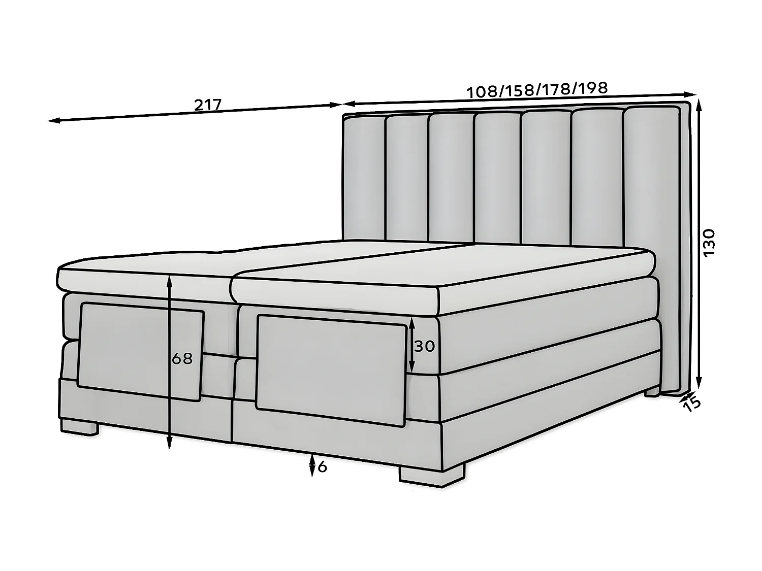 Zwart stoffen elektrisch boxspringbed met Arkos matras en bovenmatras-Slapen 180x200cm