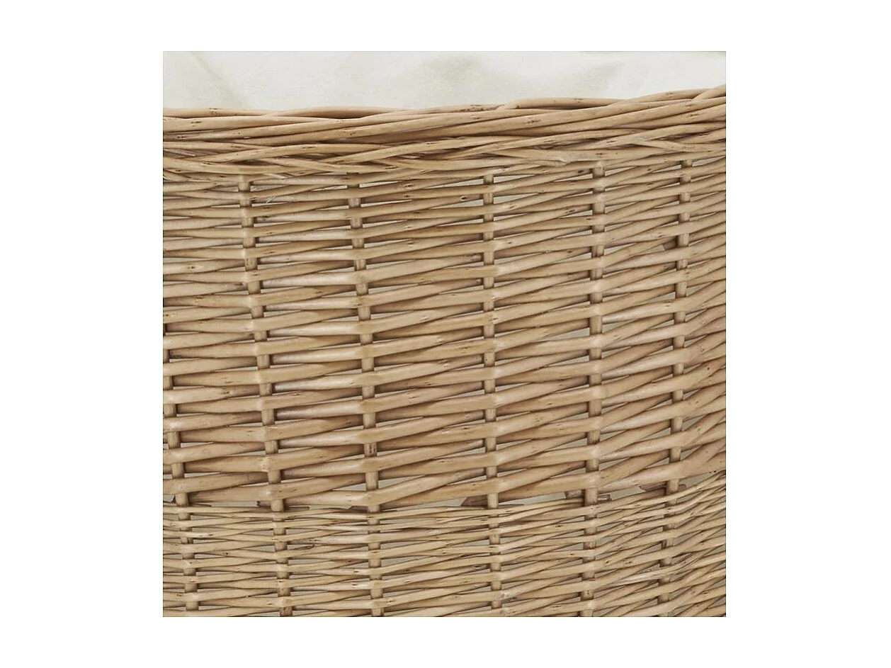 Corbeille à linge en osier brut doublé