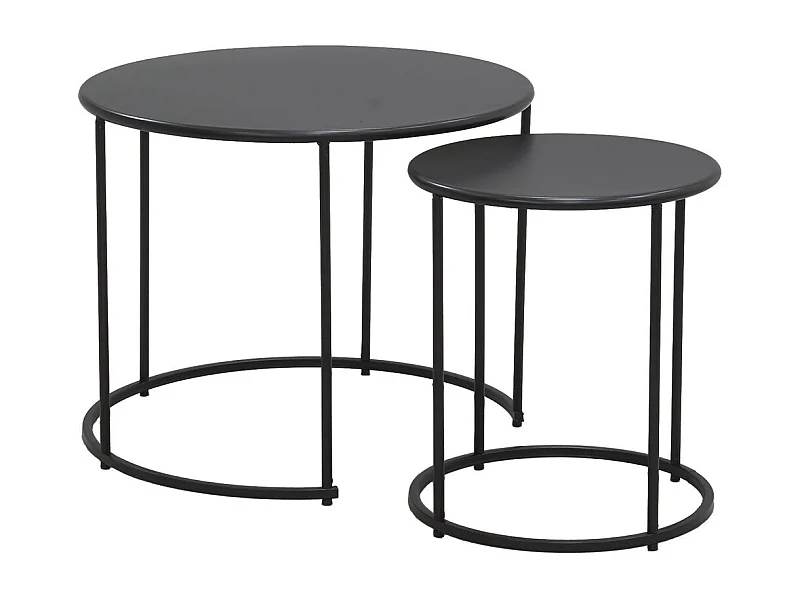 Tables basses en métal teinté noir (Lot de 2)