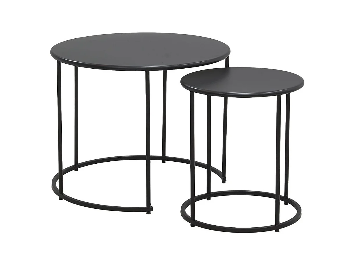 Tables basses en métal teinté noir (Lot de 2)