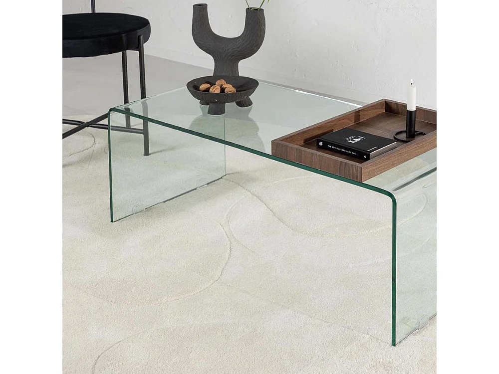 Table Basse en Verre "Telemark" 110cm Transparent