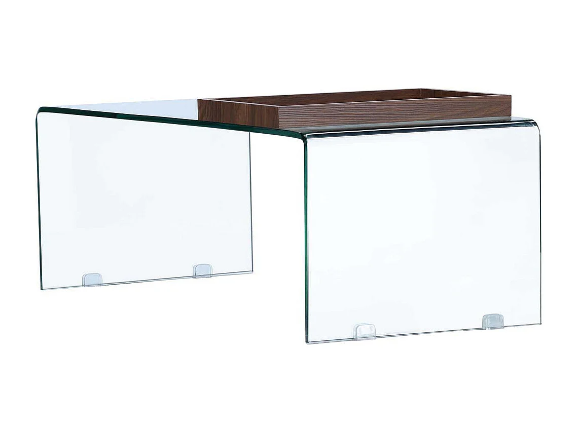 Table Basse en Verre "Telemark" 110cm Transparent
