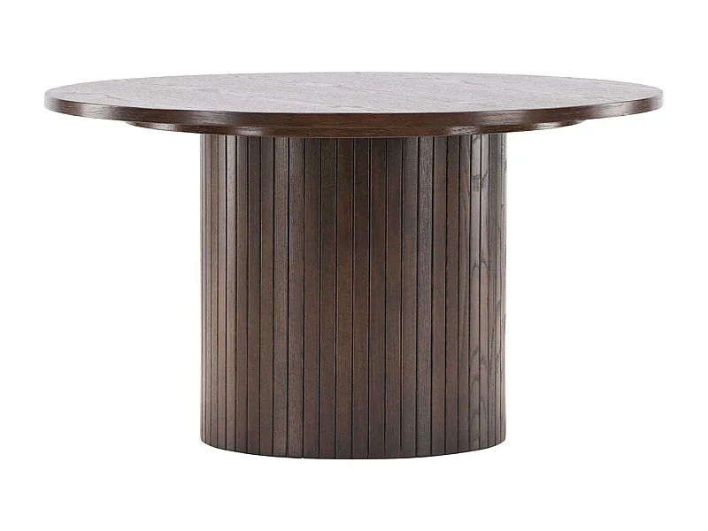 Table Basse Design Nervuré "Bianca" 80cm Marron