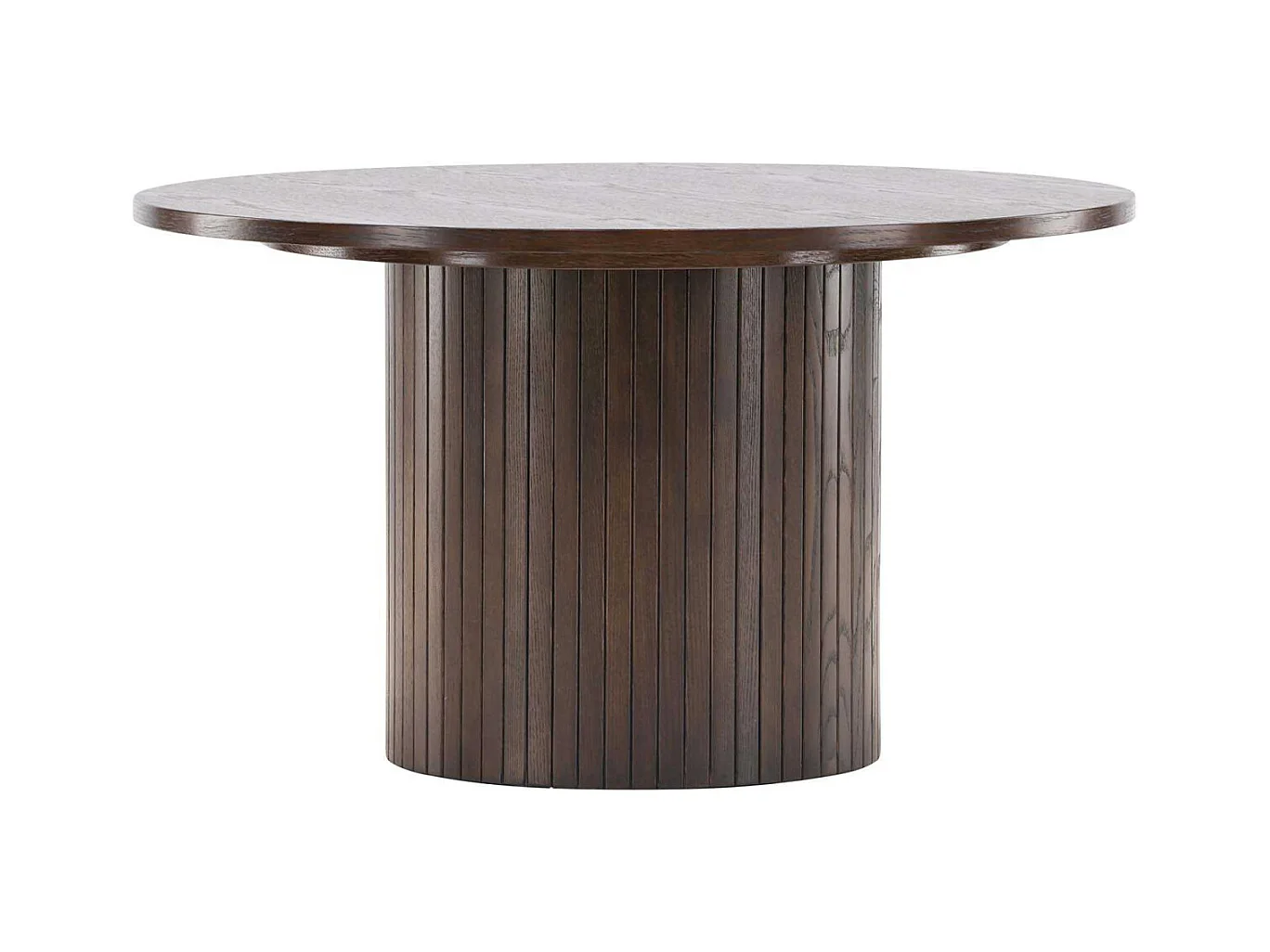 Table Basse Design Nervuré "Bianca" 80cm Marron