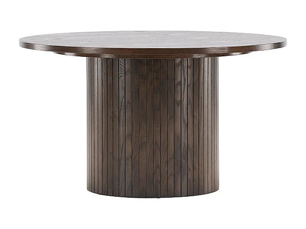 Table Basse Design Nervuré "Bianca" 80cm Marron