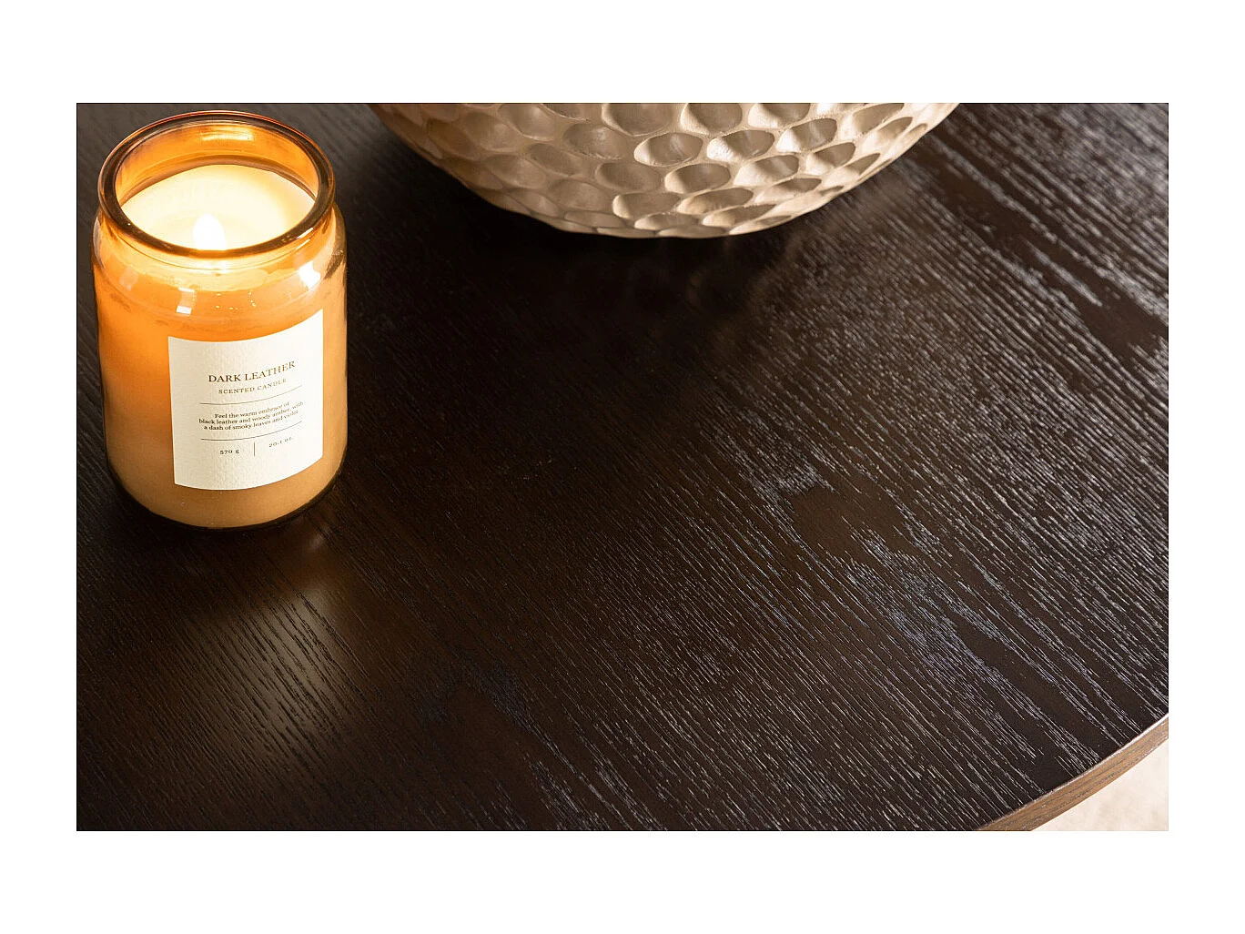 Table Basse Design Nervuré "Bianca" 80cm Marron