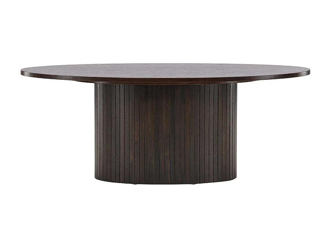 Table Basse Design Nervuré "Bianca" 120cm Marron