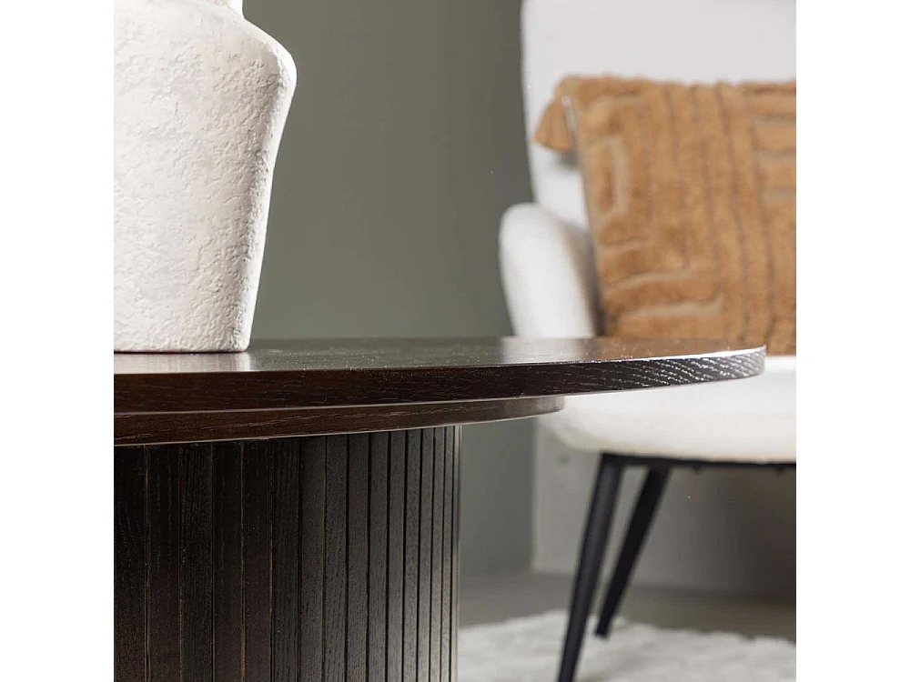 Table Basse Design Nervuré "Bianca" 120cm Marron