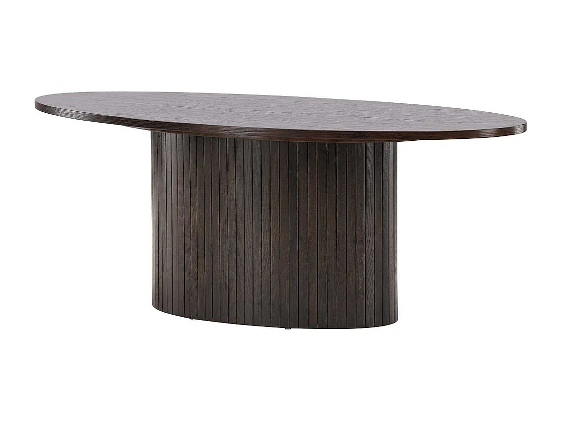 Table Basse Design Nervuré "Bianca" 120cm Marron