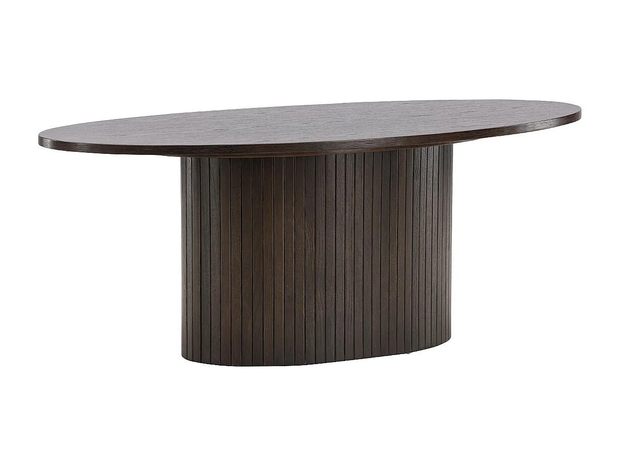 Table Basse Design Nervuré "Bianca" 120cm Marron
