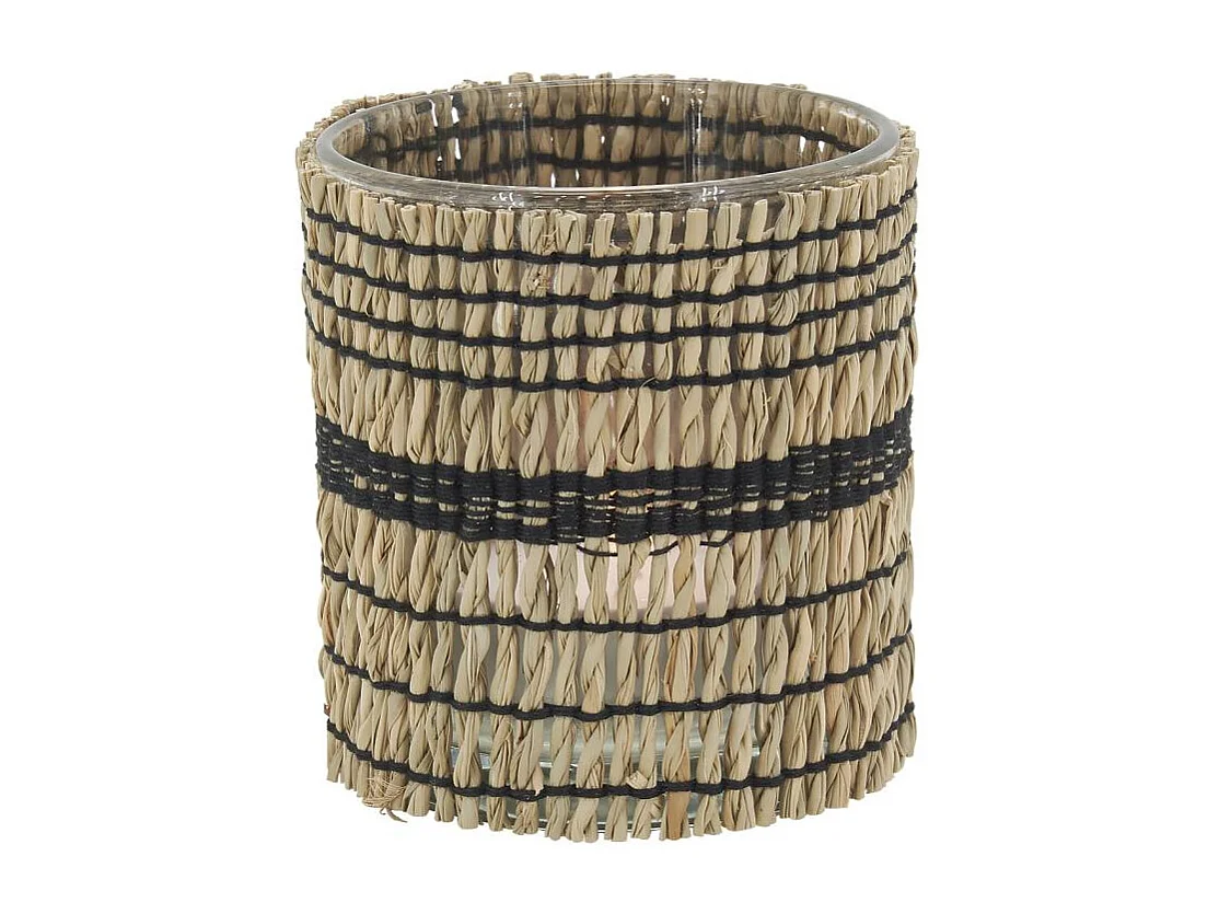 Photophore en verre et jonc Lot de 6