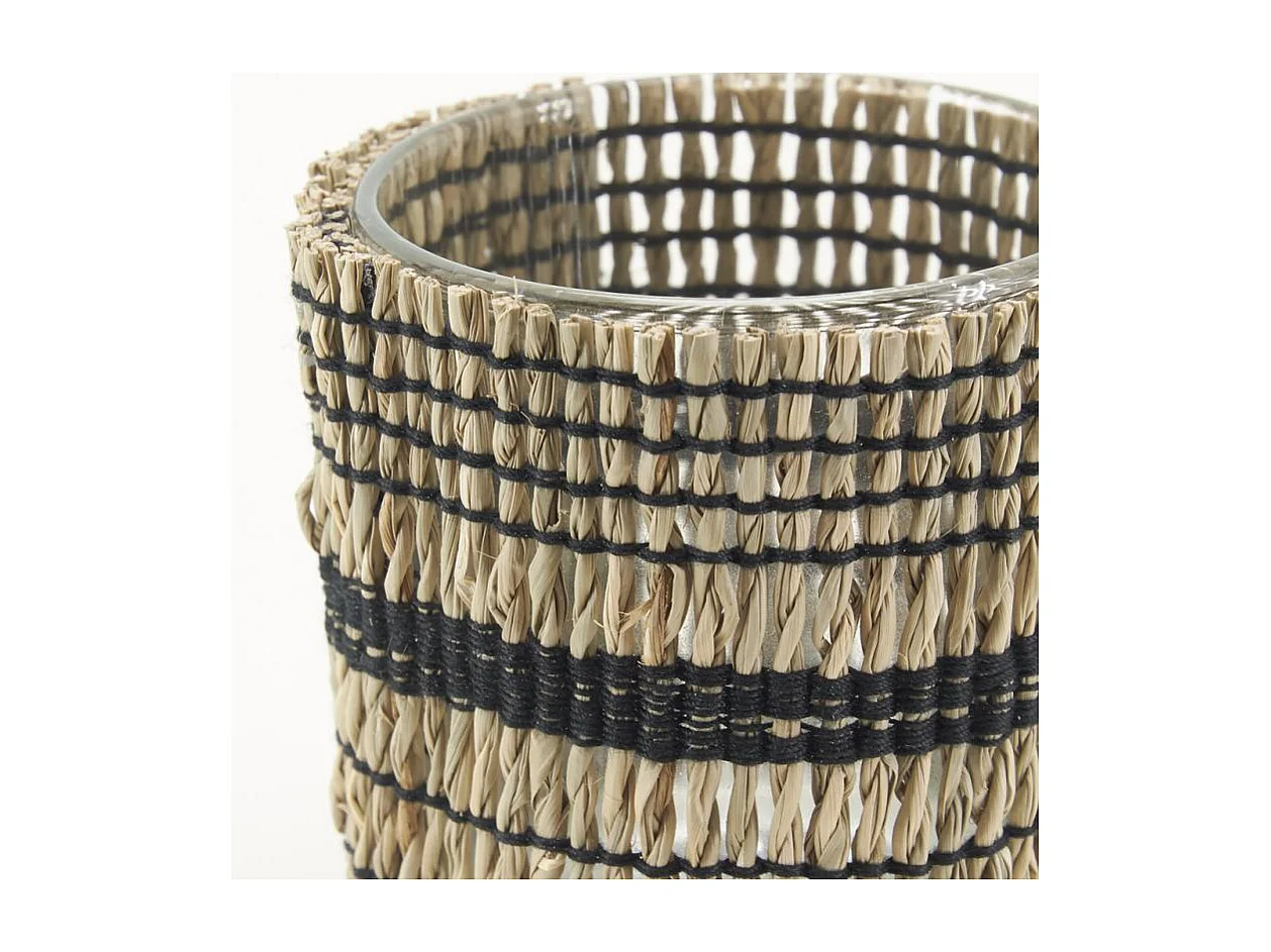 Photophore en verre et jonc Lot de 6