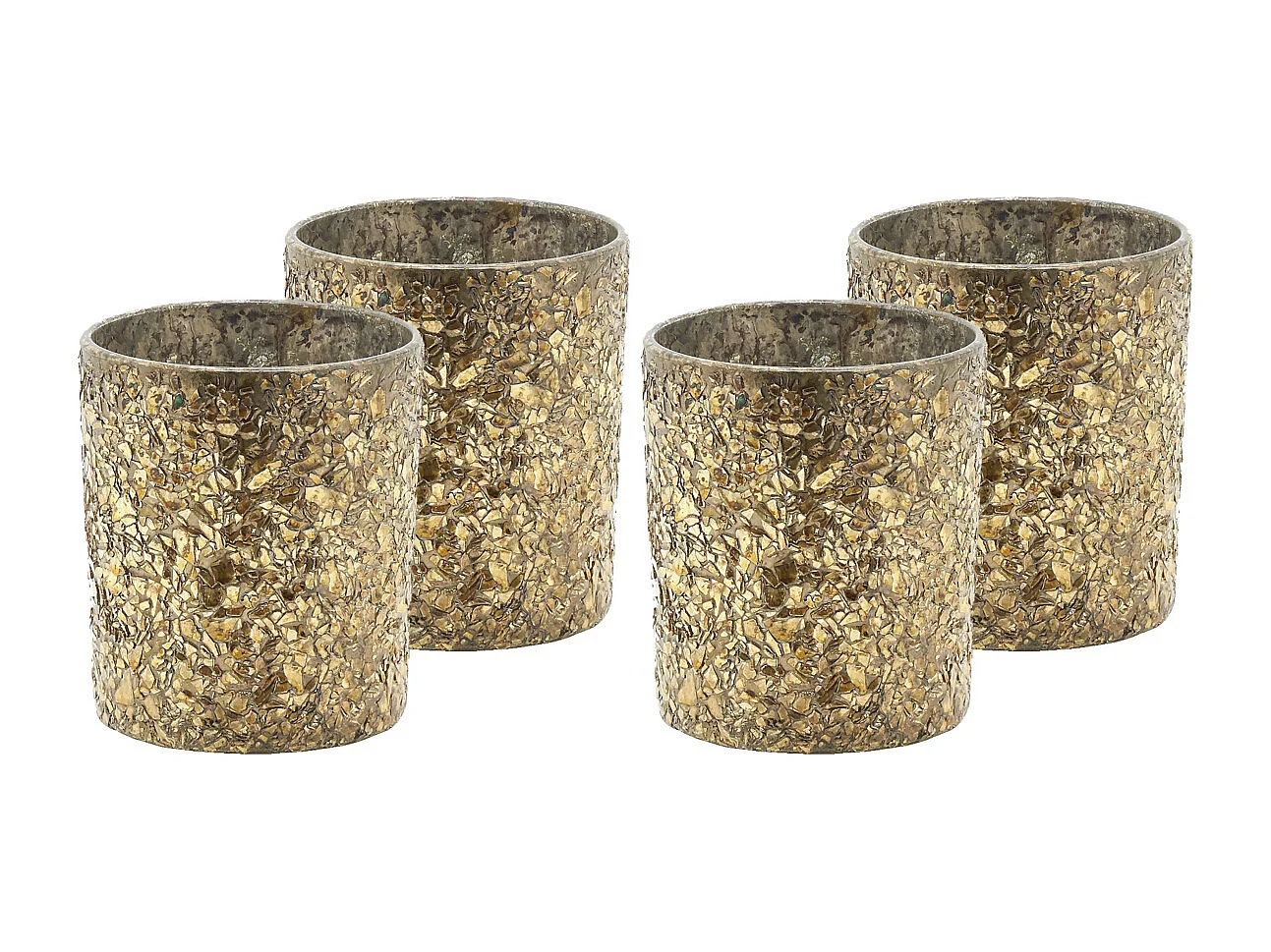 Photophore en verre doré (Lot de 4) Droit