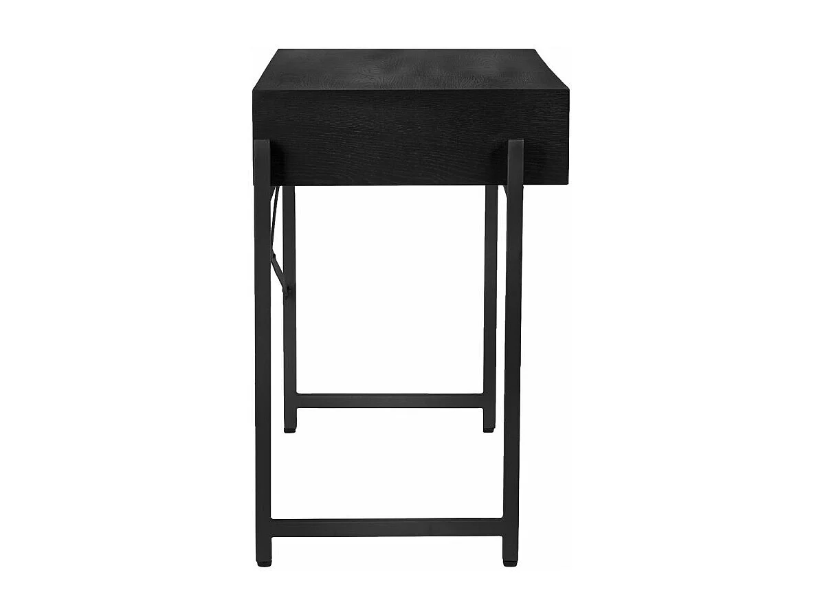 Console 105 cm caisson bois noir ajourée et pieds métal noir - MICHEL
