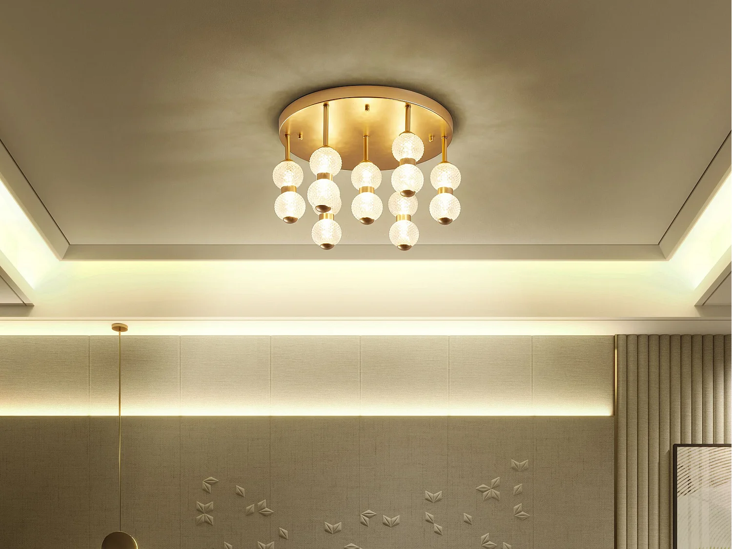 Lampa sufitowa YOWAKA Metal Złoty