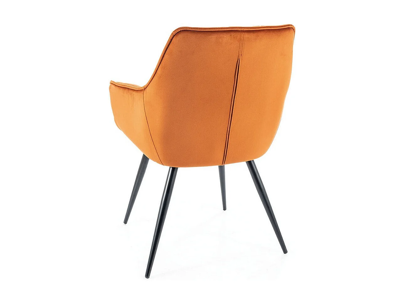 Silla de diseño Deli de metal negro y terciopelo canela