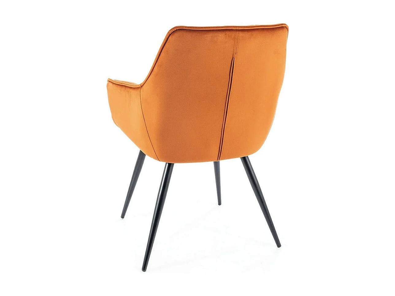 Chaise design métal noir et velours cannelle Deli