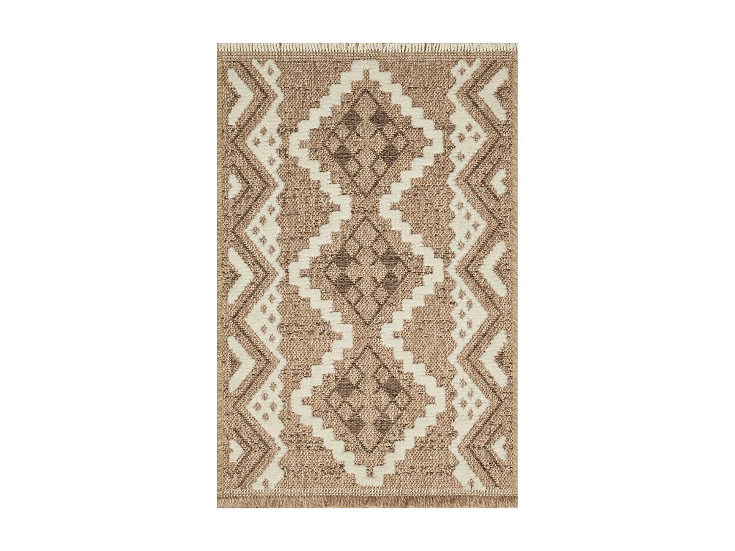 Tapis extérieur 160x230 tissé kilim marron et gris ZEPHYR