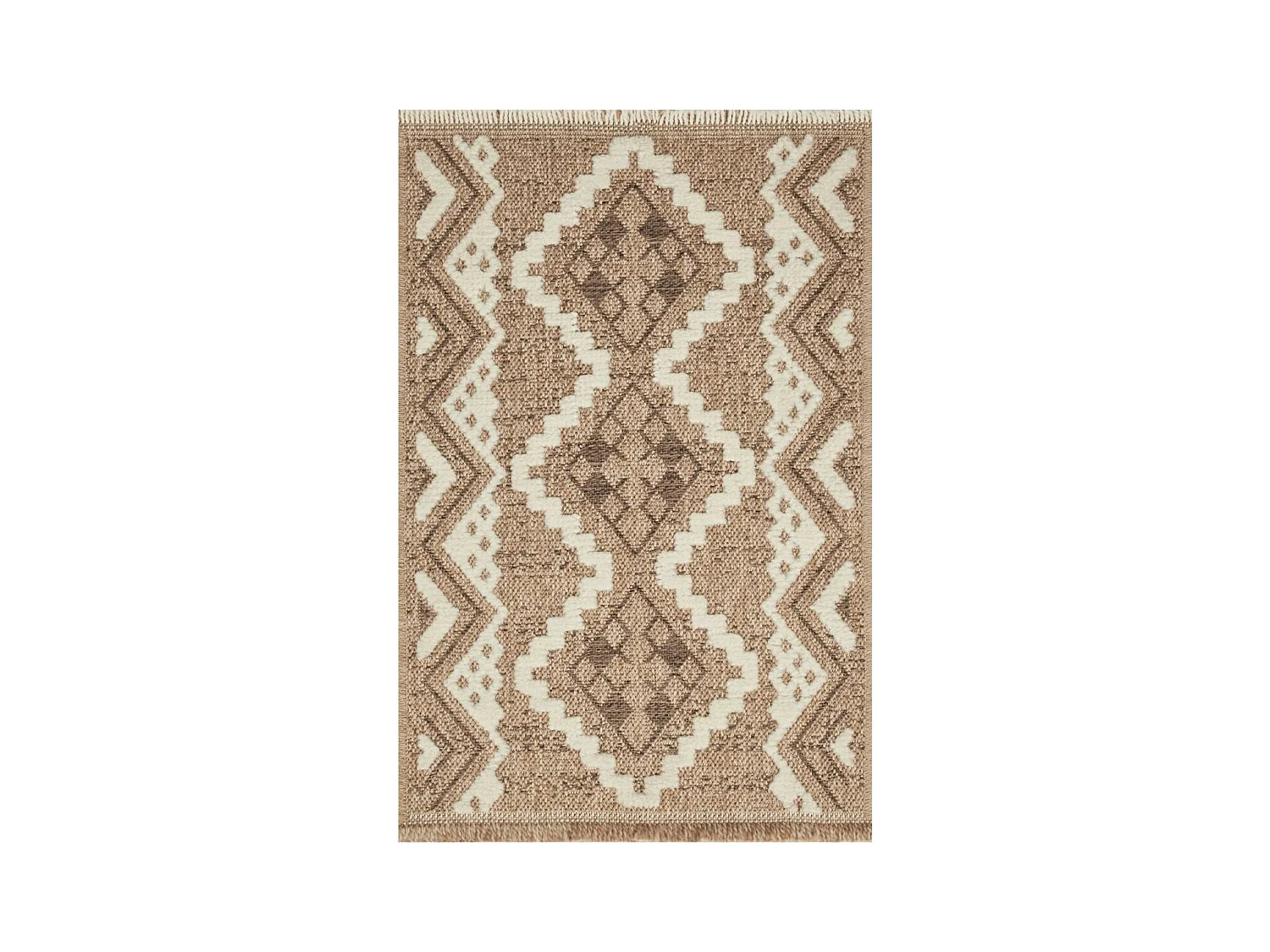 Tapis extérieur 160x230 tissé kilim marron et gris ZEPHYR
