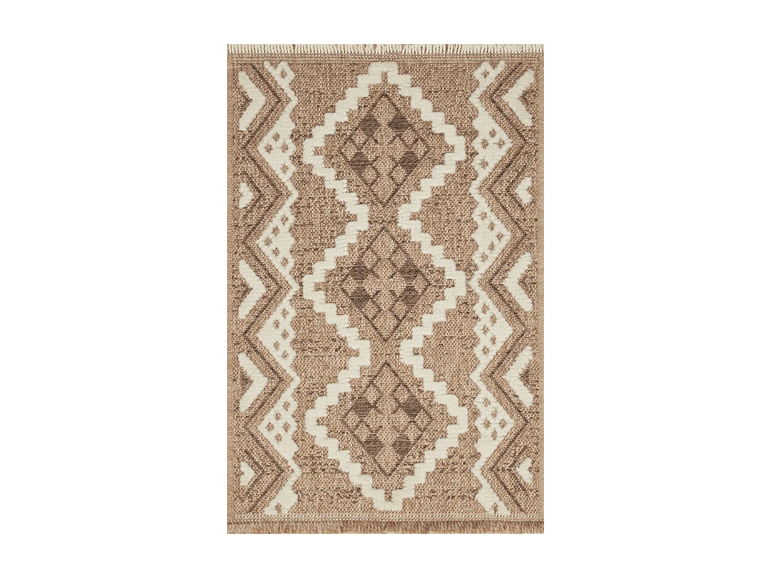 Tapis extérieur 120x170 tissé kilim marron et gris ZEPHYR