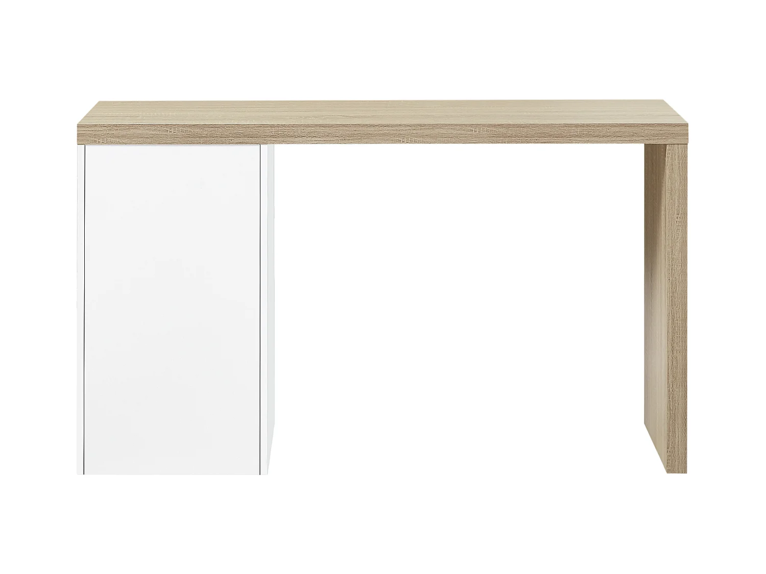 Scrivania con 1 cassetto e 1 armadio  Naturale e Bianco  - ACUNEZA