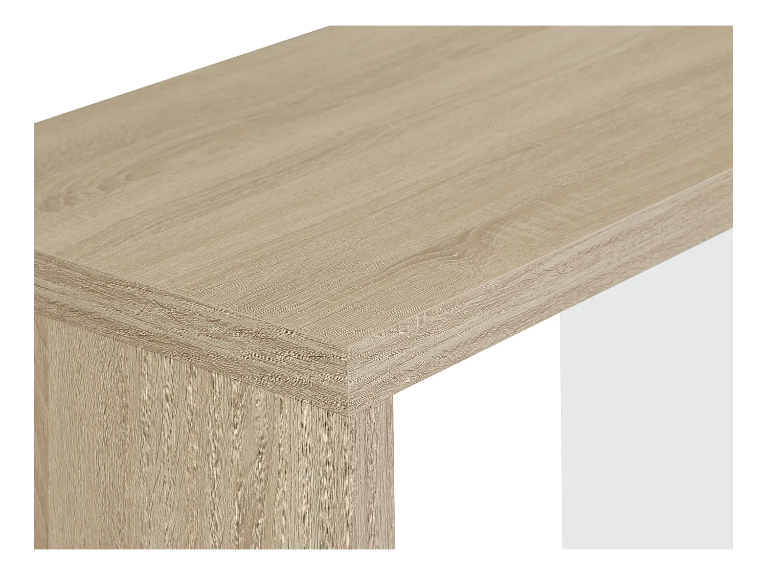 Scrivania con 1 cassetto e 1 armadio  Naturale e Bianco  - ACUNEZA