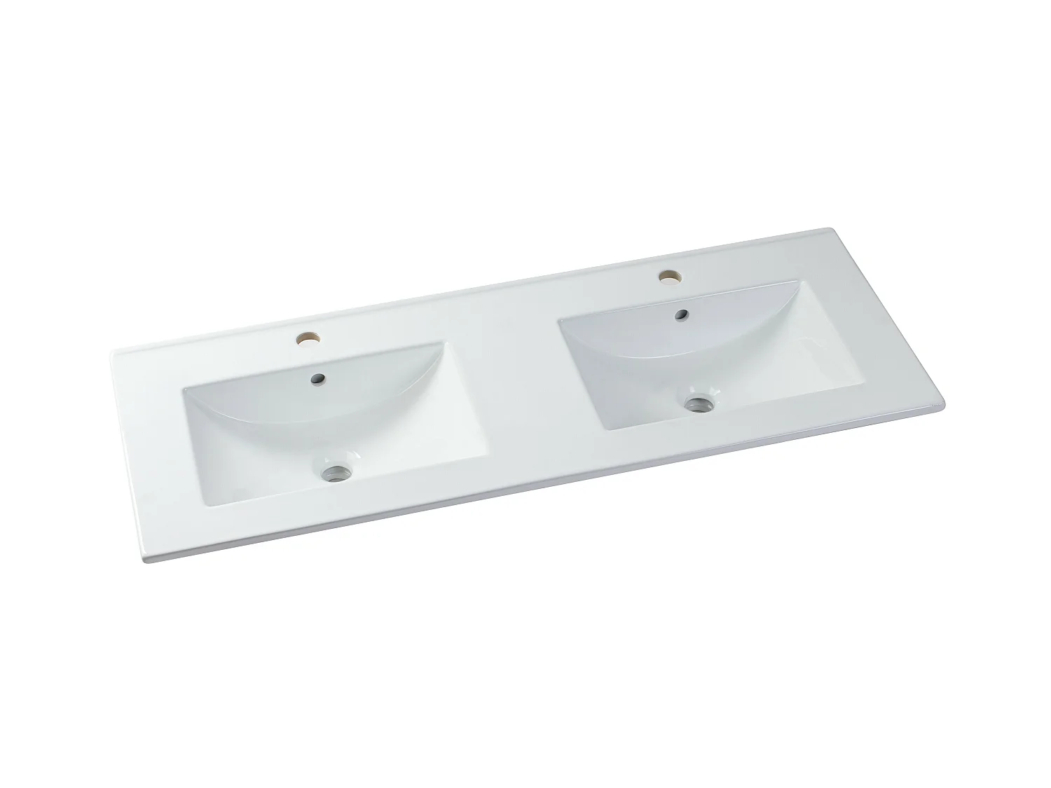 Mobile per bagno sospeso con scanalature e lavabo da incasso 120 cm Naturale chiaro - ZEVARA