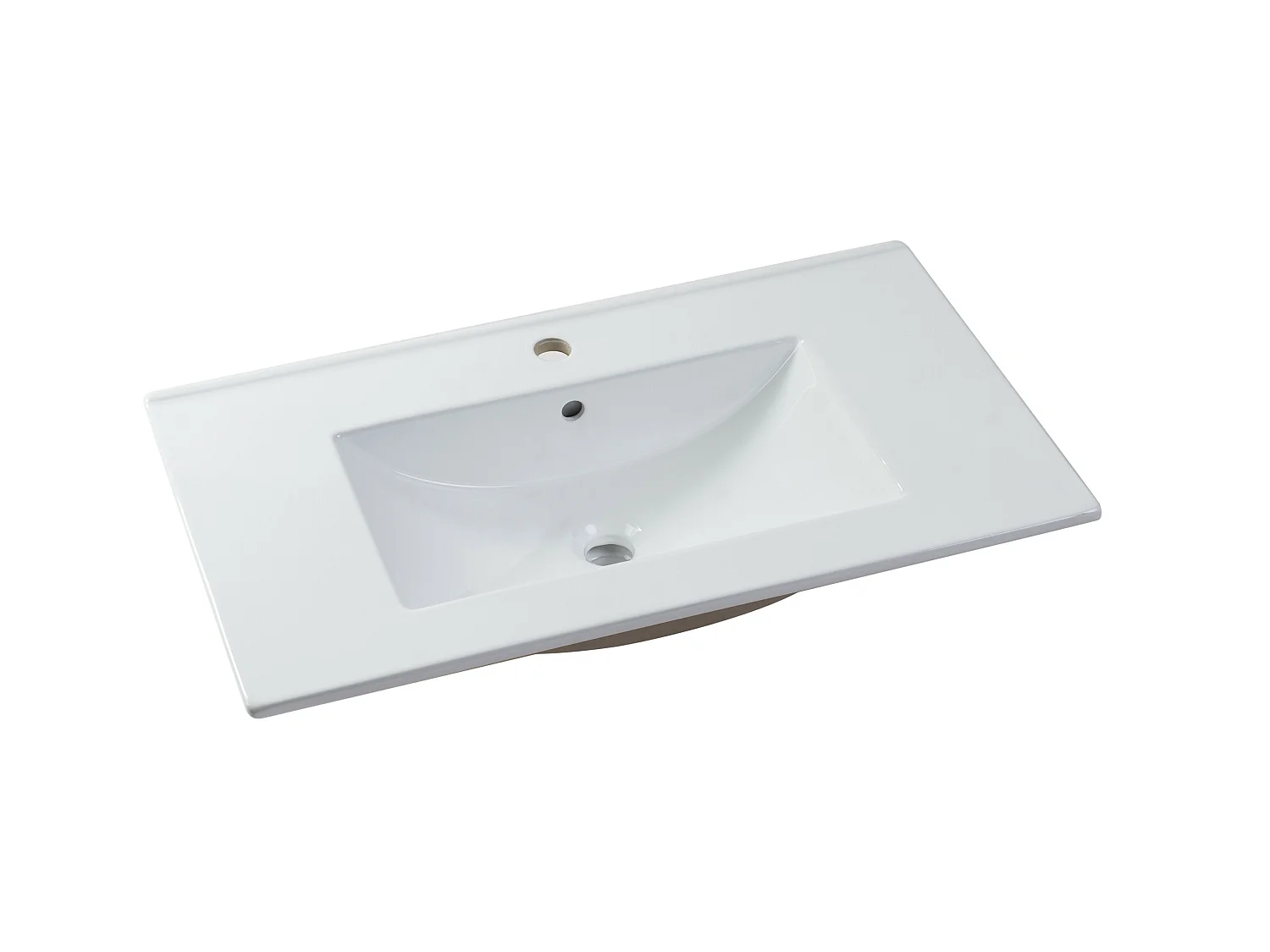 Meuble de salle de bain suspendu strié avec vasque à encastrer - Naturel clair - 80 cm - ZEVARA