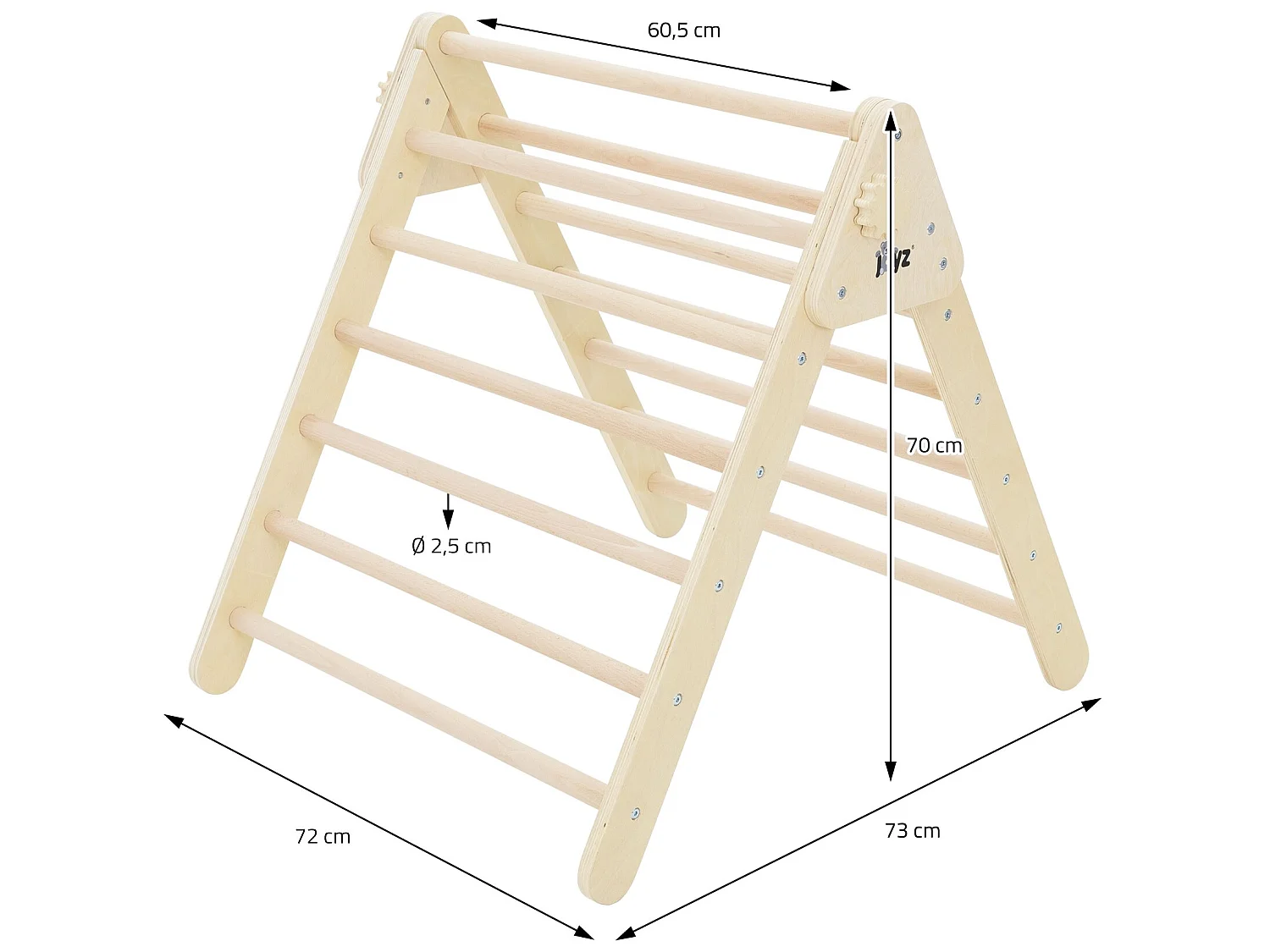 Triangle d'escalade Triangle pliable Indoor Structure d'escalade en bois Pikler