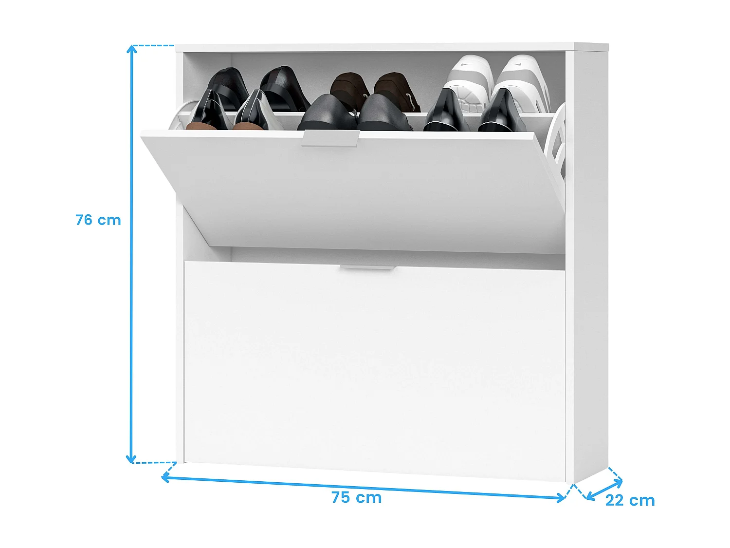 Meuble à chaussures 2 abattants L75 cm - ZAPATEROS