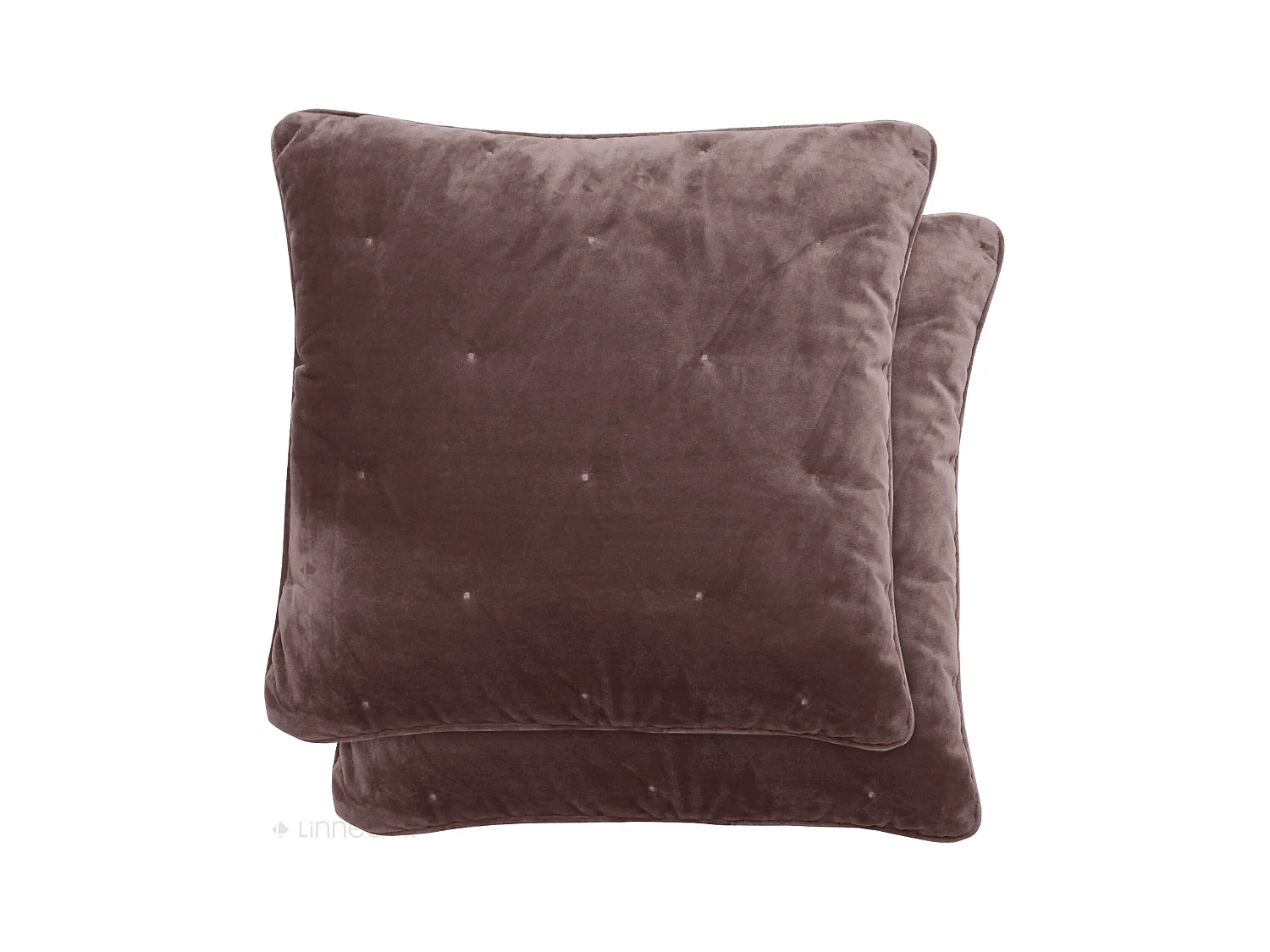 Housse de coussin 45x45 GIPSY velours piquage points brodés gris Bison