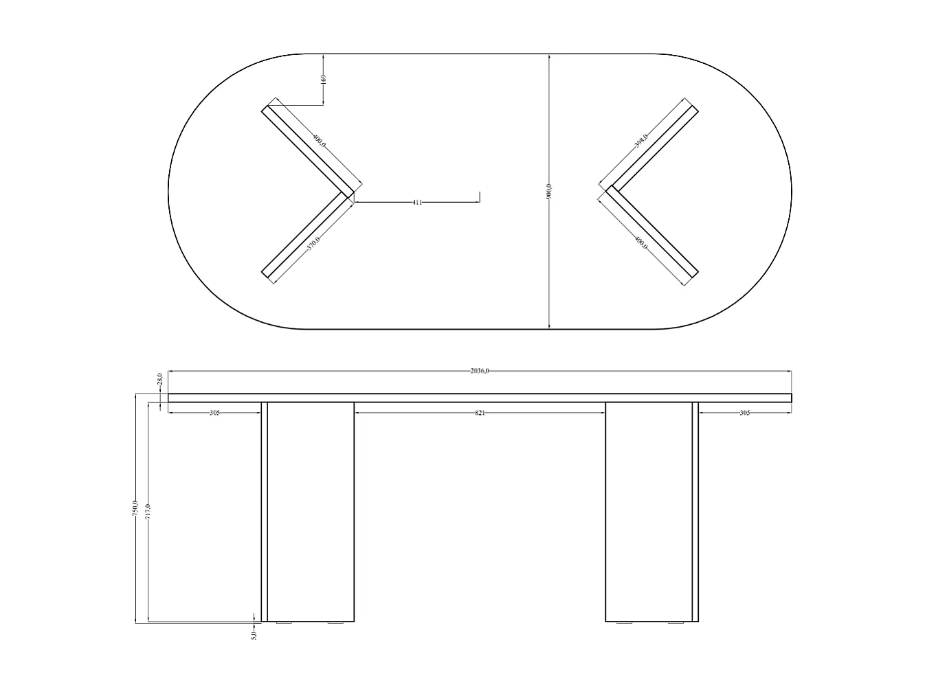 Tafel - Wisconsin Walnoot - OVO