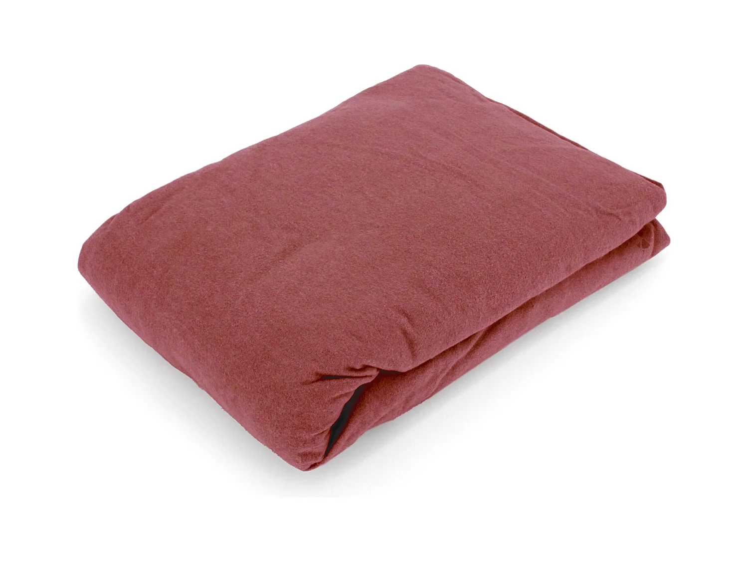 Drap housse flanelle unie 90x190 cm coton WALES rouge Tomette