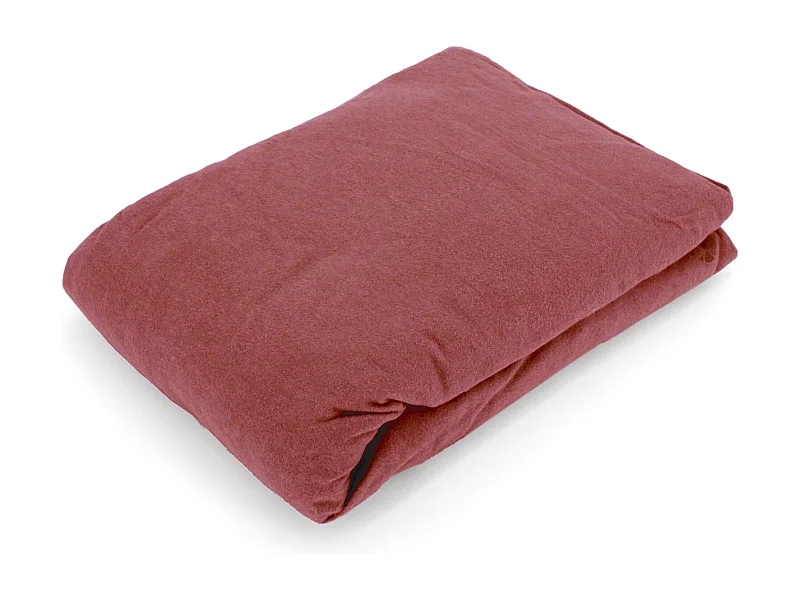 Drap housse flanelle unie 160x200 cm coton WALES rouge Tomette