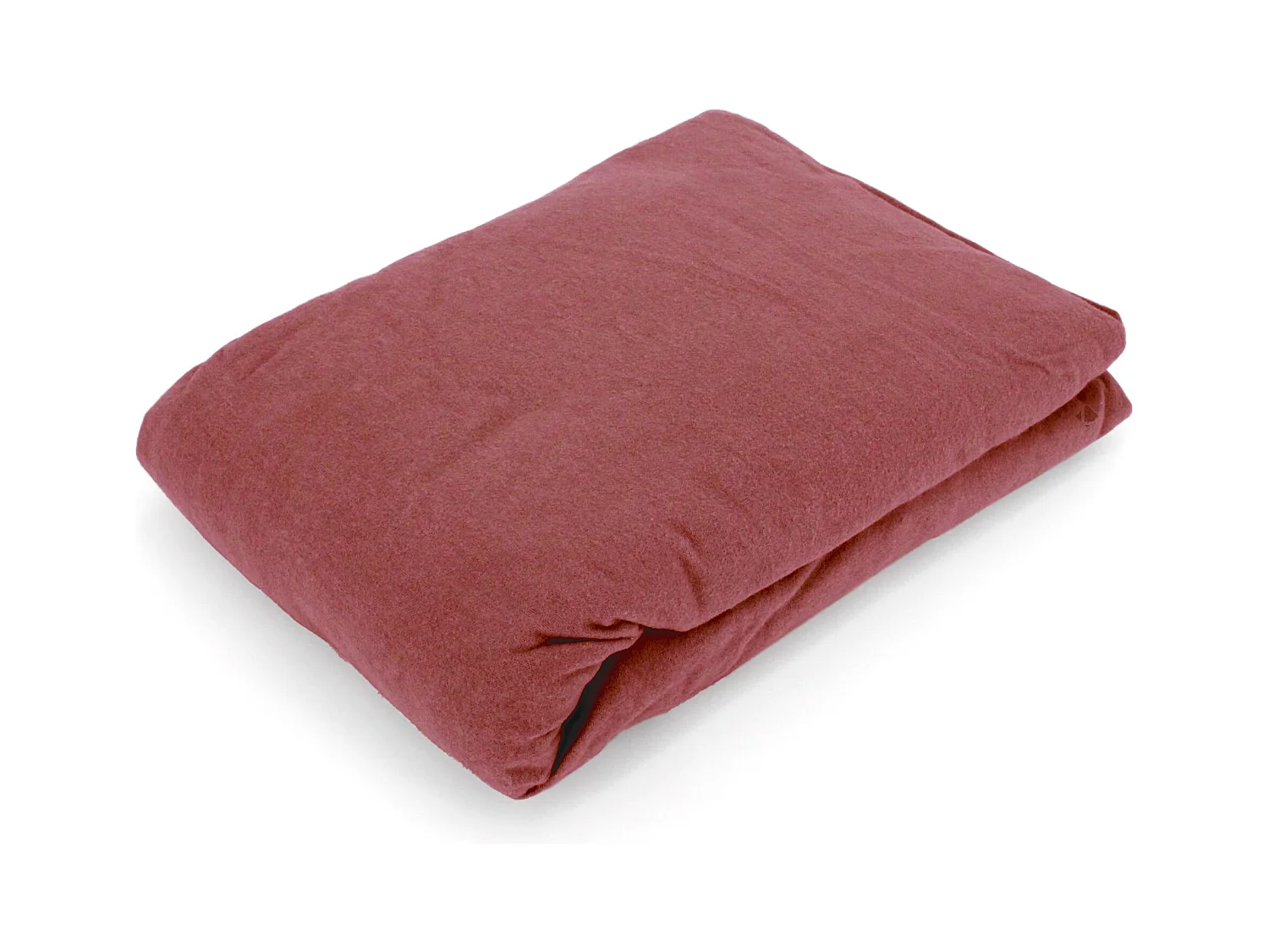 Drap housse flanelle unie 90x200 cm coton WALES rouge Tomette