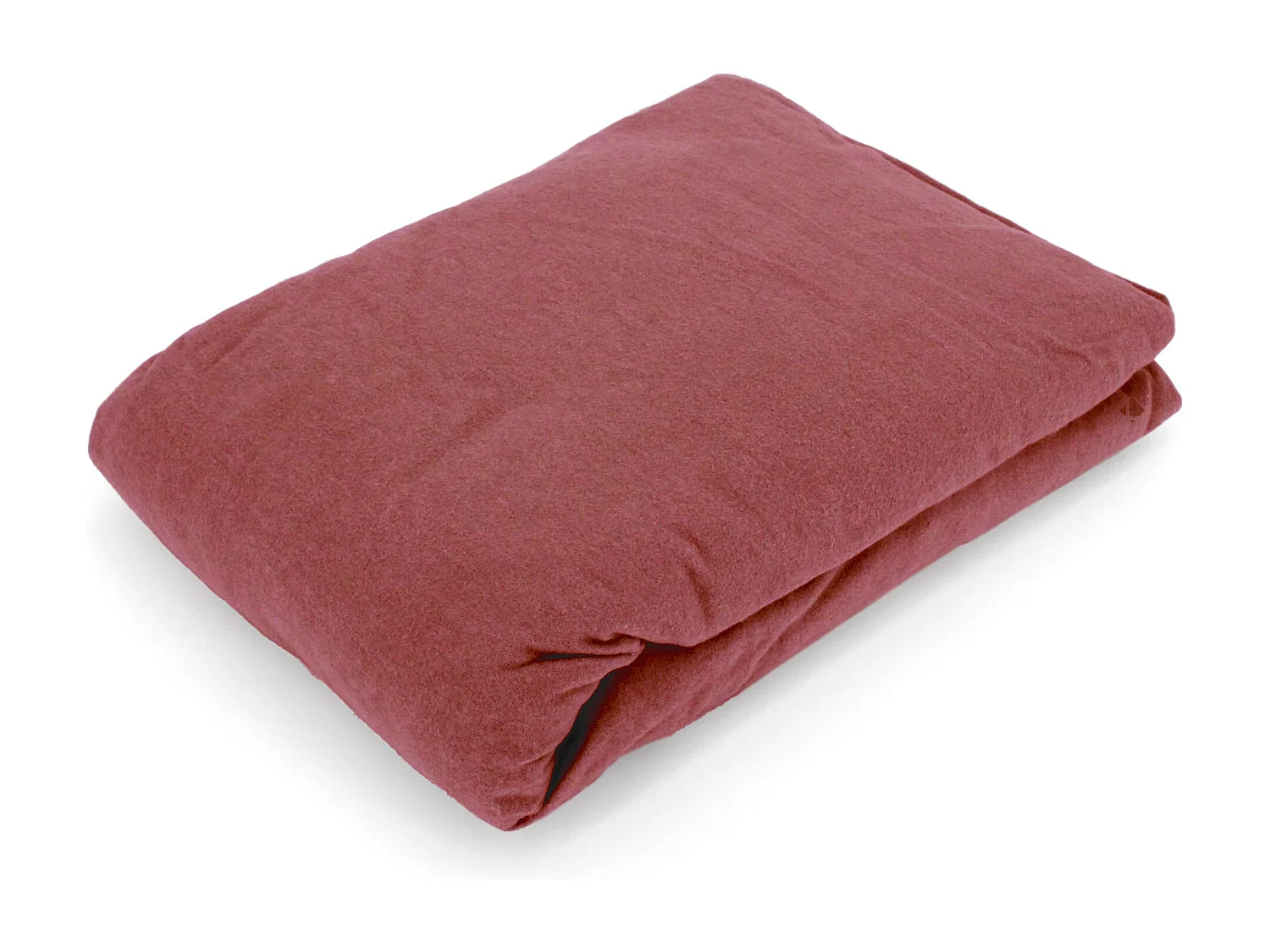 Drap housse flanelle unie 90x200 cm coton WALES rouge Tomette