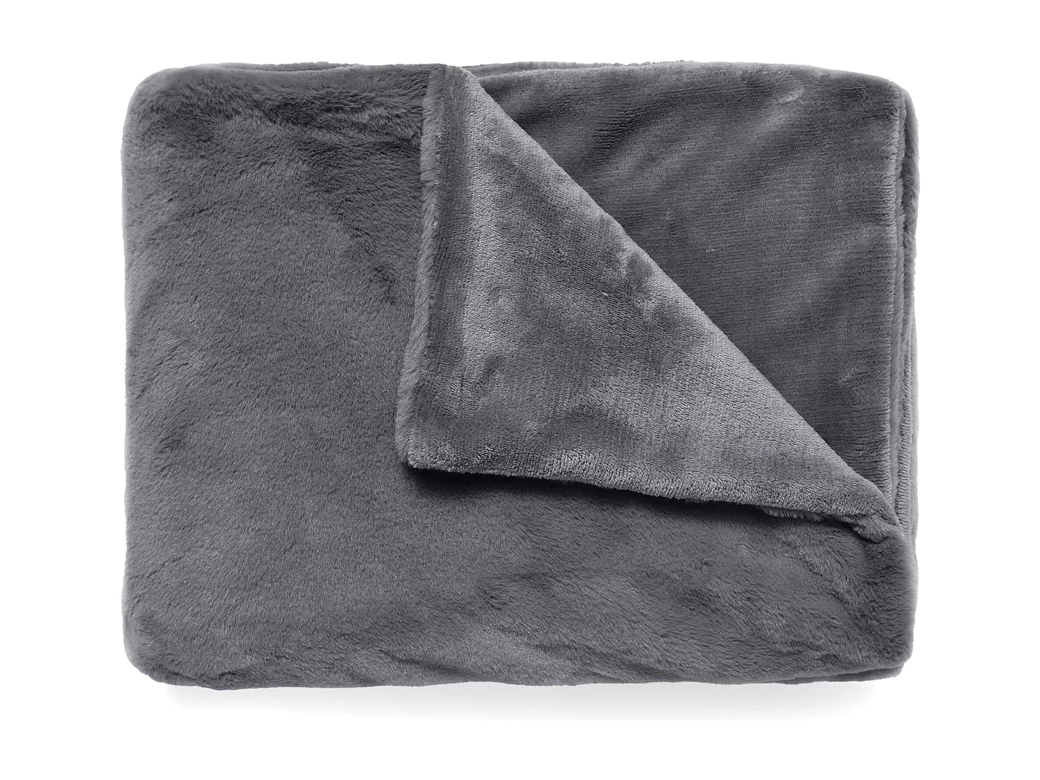 Plaid 130x170 cm WOODLAND fausse fourrure gris Ardoise