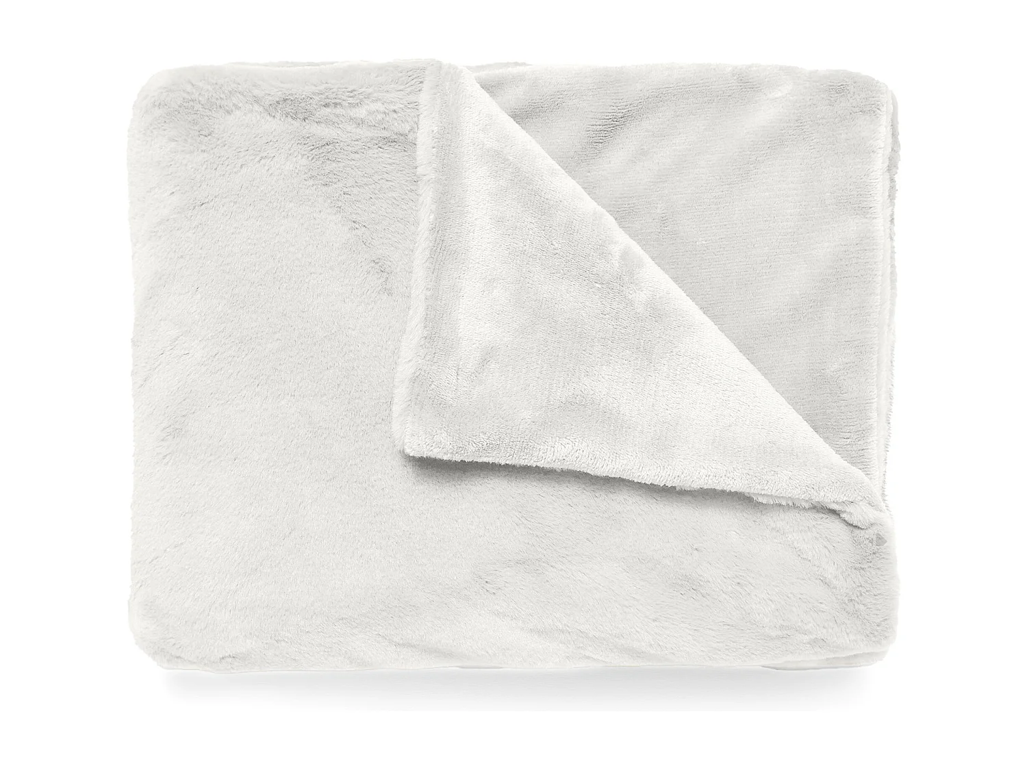 Plaid 130x170 cm WOODLAND en fausse fourrure doublée velours Ecru