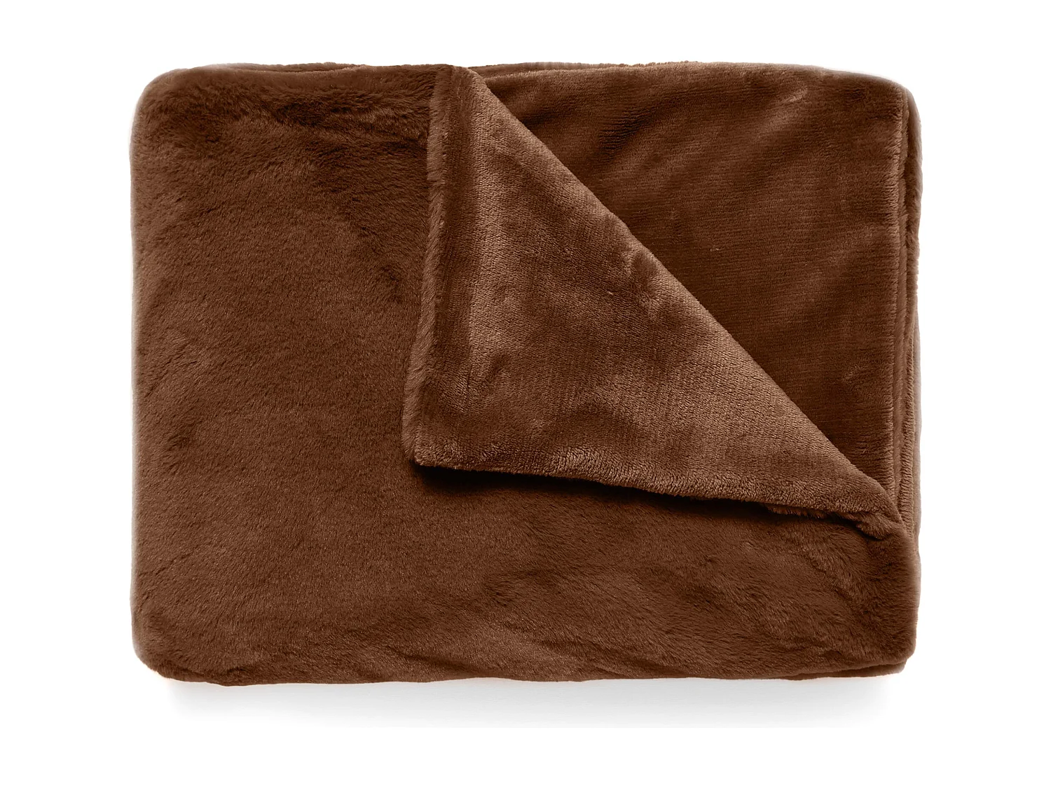 Plaid 130x170 cm WOODLAND fausse fourrure marron Brun