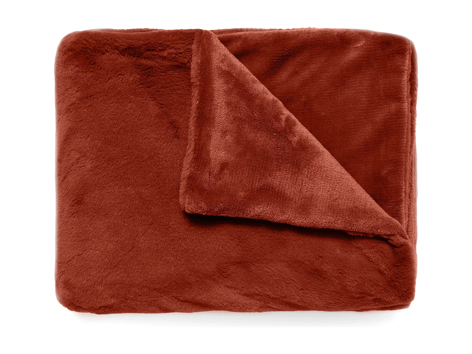 Plaid 130x170 cm WOODLAND fausse fourrure rouge Piment