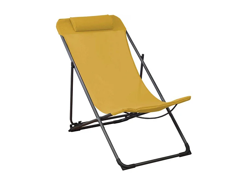 Chilienne en acier et toile Globe Graphite, Moutarde