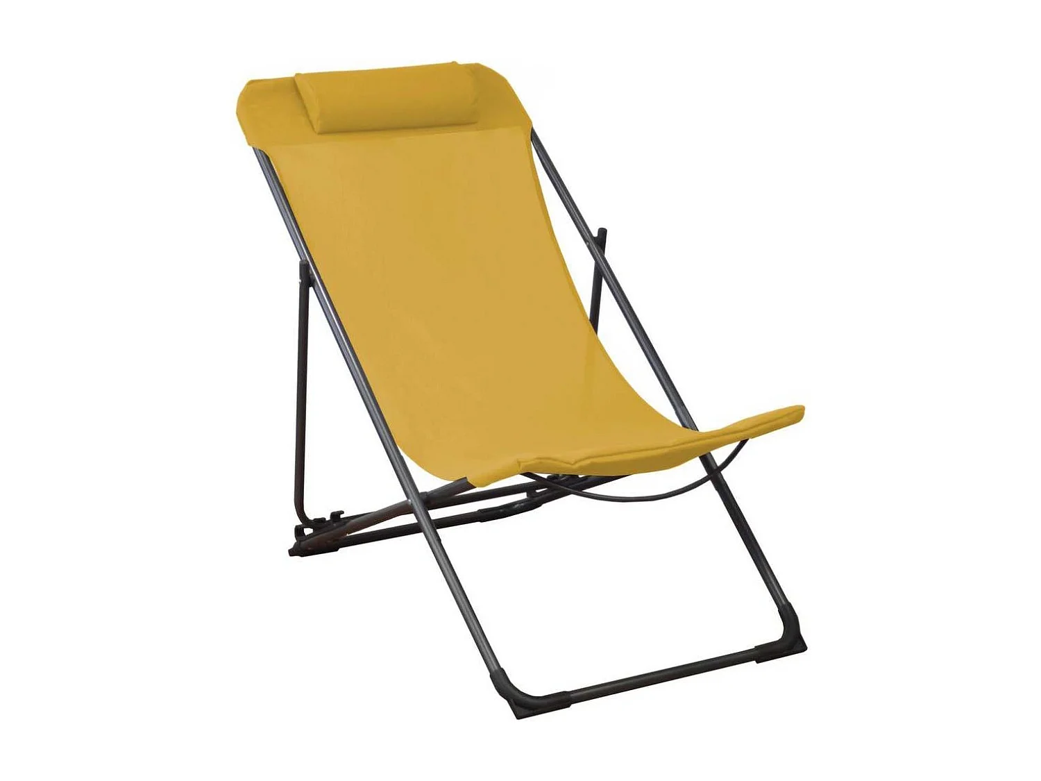 Chilienne en acier et toile Globe Graphite, Moutarde